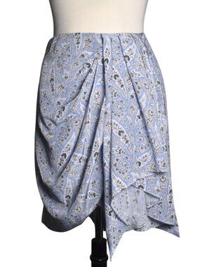 Isabel Marant Ixori Silk Paisley Draped Skirt Mini FR 42 US 10